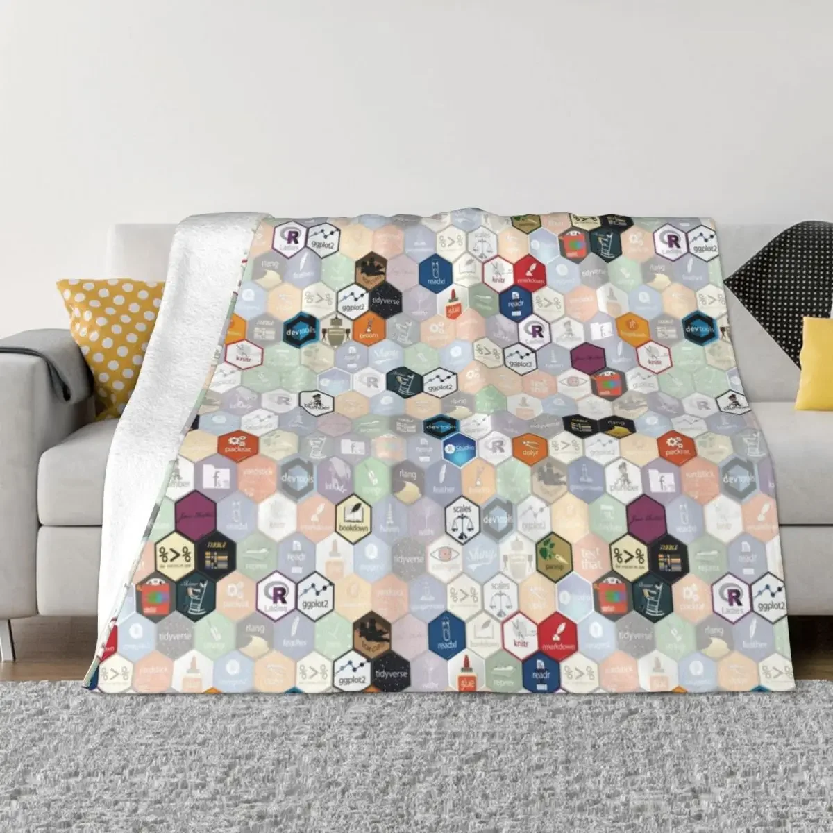 R hex fabric (small hexes) Throw Blanket manga fluffy Single Blankets