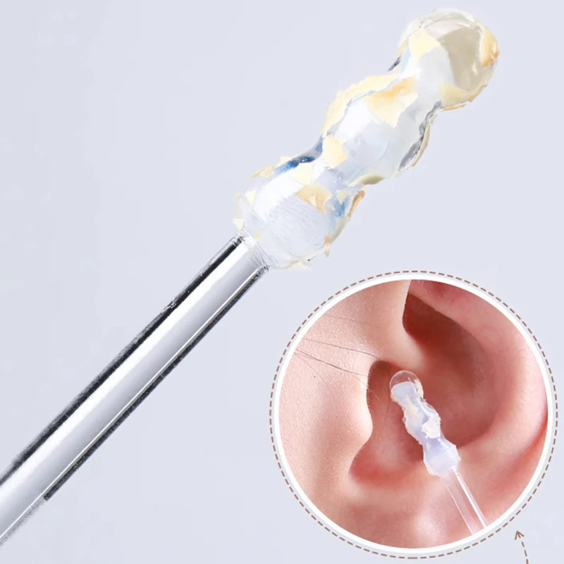 24 قطعة/صندوق الكبار لزجة الأذن حفار الأذن حفر أداة الأذن الشمع تنظيف خاص لا تؤذي الأذن حفر ملعقة الأذن حفر مسحات القطن