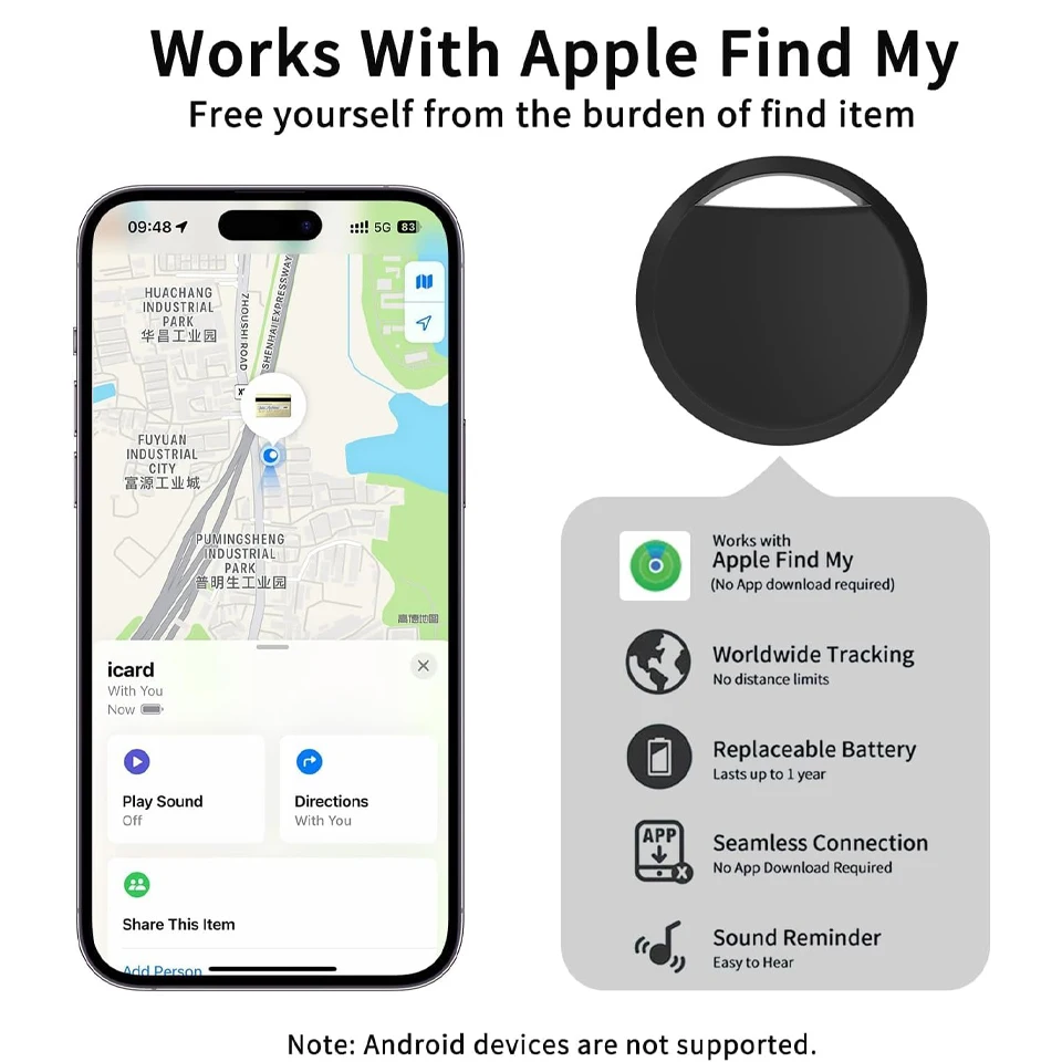 Air Tracker Tags Smart Tag Tracker Suitable for Find My iOS System Mini Tags Prevent Luggage Loss Wallet Key Bag IP67 Waterproof