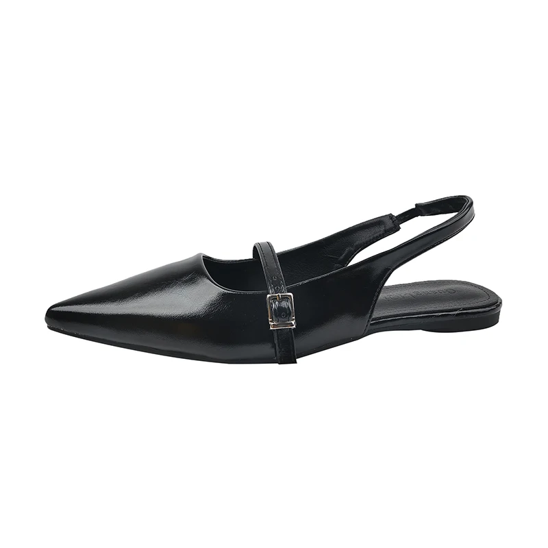 New Spring Women's French-Style Closed-Toe Sandals Luxurious Slip-On Designer Shoes Fashionable and Elegant Party Flat Sandals