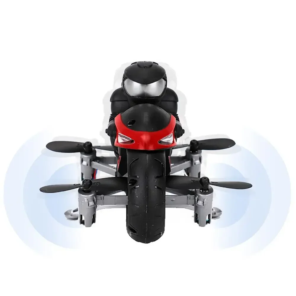 Dron plegable con Control remoto para niños, cuadricóptero 2 en 1 de 2,4 GH para motocicleta, helicóptero, juguete