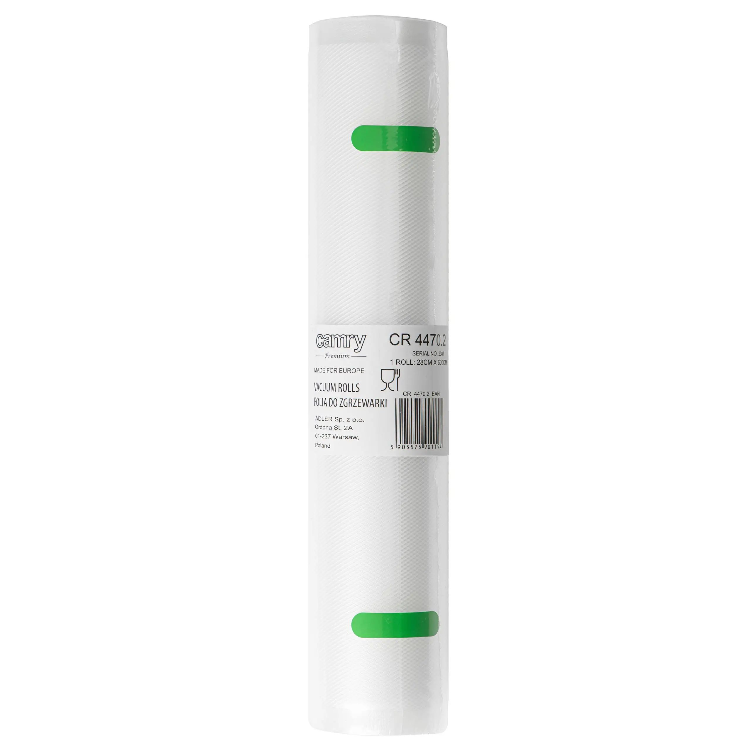 28x600 cm vacuümsealerfilm, gemoletteerd, perfect voor Sous Vide en magnetrons.