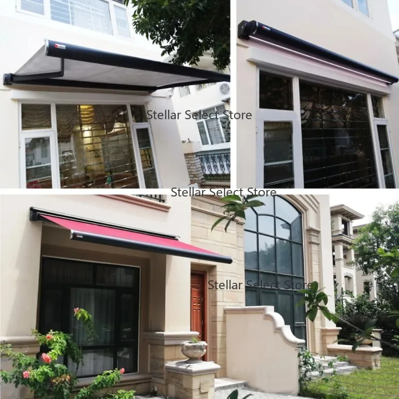Custom Size Aluminium Alloy Outdoor Awning Waterproof Retractable Full Cassette Awnings Motorized Awning