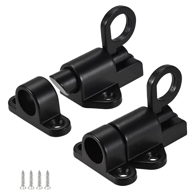 

2 Pack Spring Loaded Latch Sliding Lock, Used For Automatic Door Closing Gun Barrel Latch Automatic Sliding Door Lock