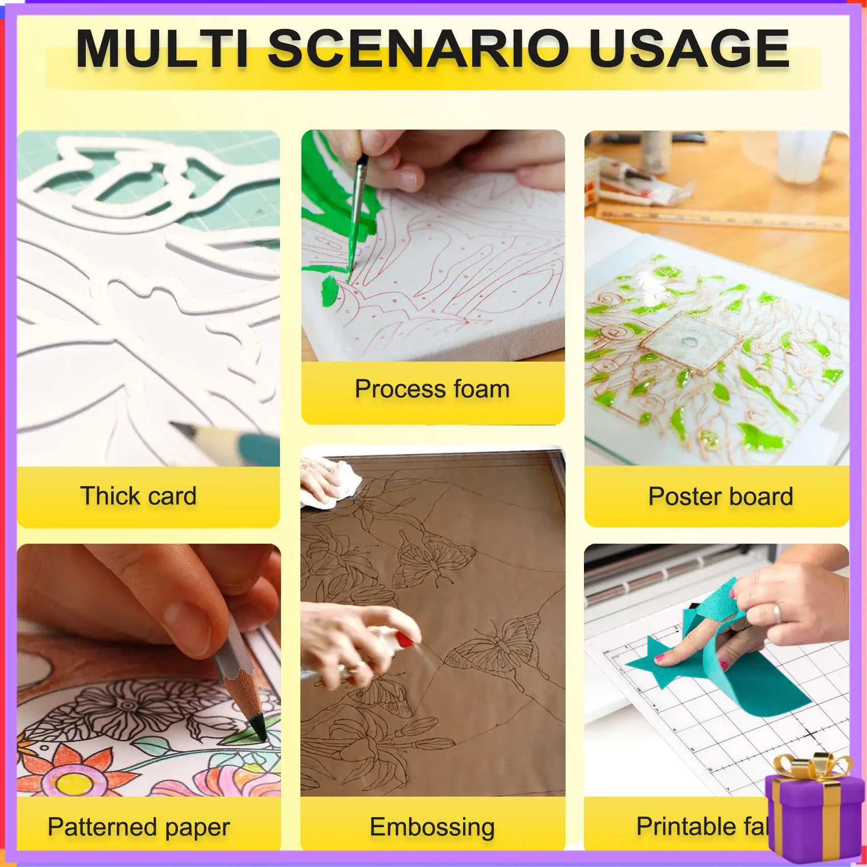 Advanced 3Pcs Replacement Cutting Mat Adhesive Mat With Measuring Grid 8 By 12-Inch For Silhouette Cameo Cricut Explore Plotter