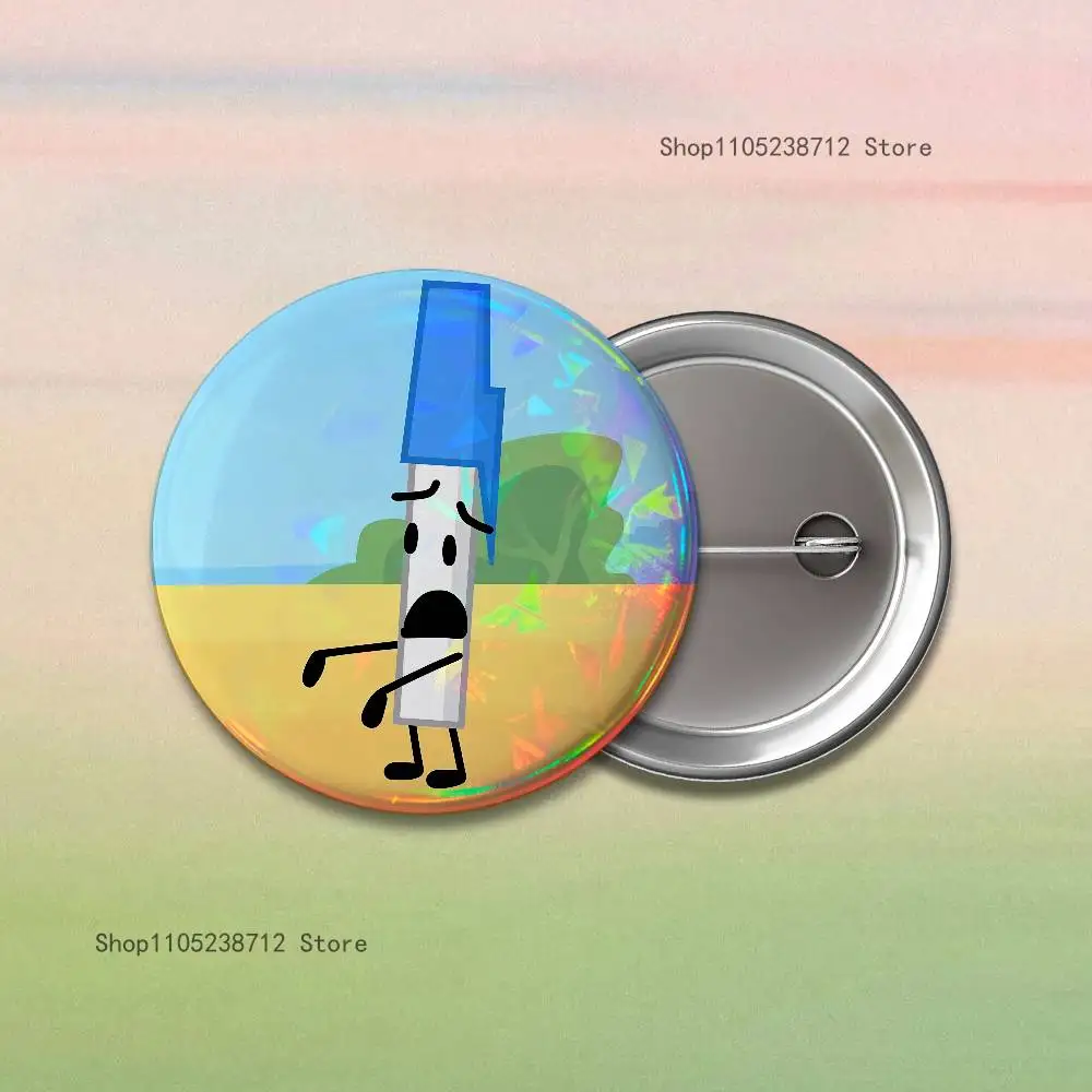Bfdi B-Battle For D-Dream Islands Laser reflective round badges pins bag clothing decorations collectibles gifts for friends