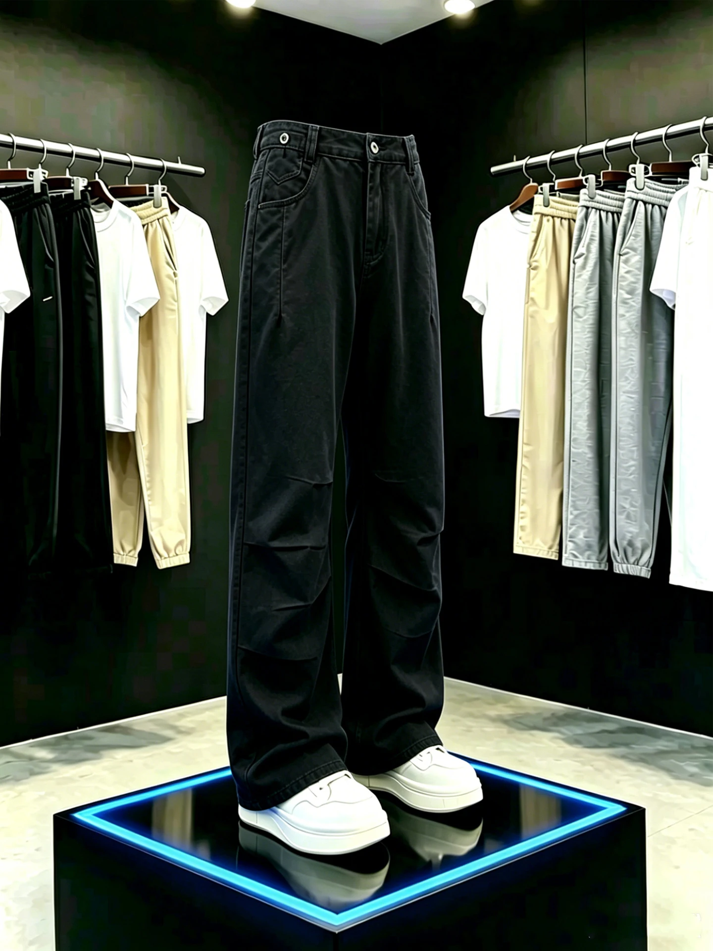 American Style Pleated Workwear Jeans Men's Summer Thin Cleanfit Straight Leg Loose Wide Leg Casual Pants Low Waist