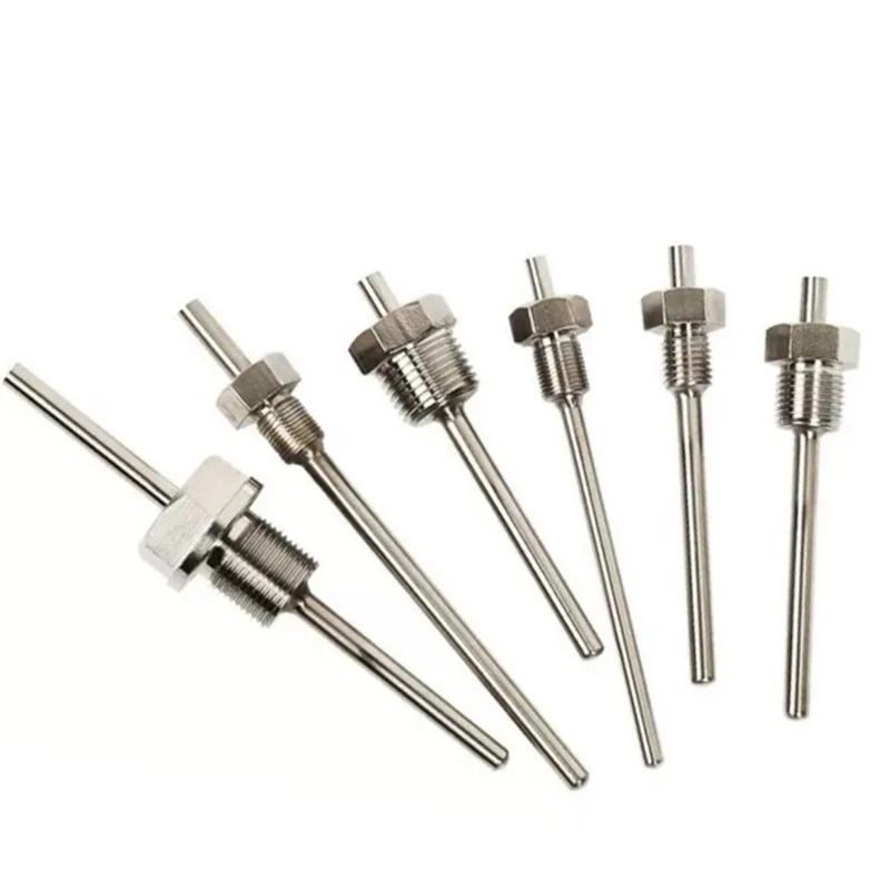 Inch PT100/K Stainless Steel Fixed Thread Platinum Thermal Resistance Thermocouple Waterproof Temperature Sensor Probe