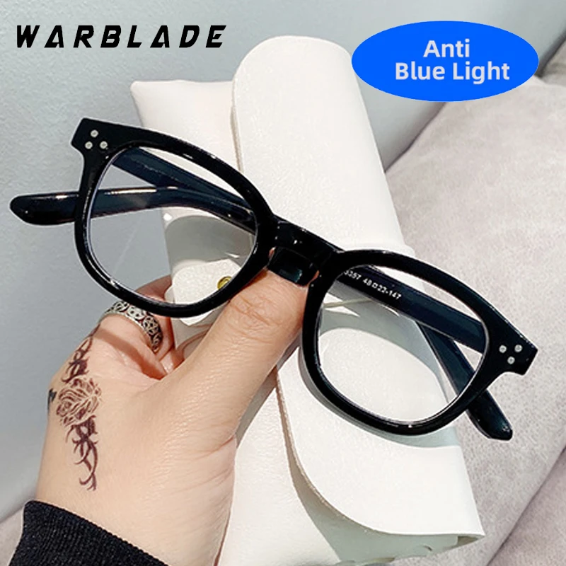 

Vintage Luxury Rivets Design Oval Frame Women Reading Optical Glasses Men Computer Gaming Anti-Blue Light Classic Eyewear Lentes