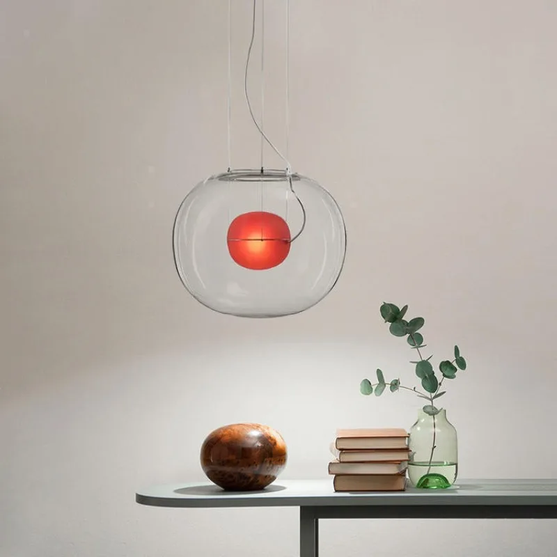 Modern Minimalist Glass Ball Pendant Light LED Hanging Lamp Dining Room Kitchen Island Cafe Restaurant Bedroom Home Decor