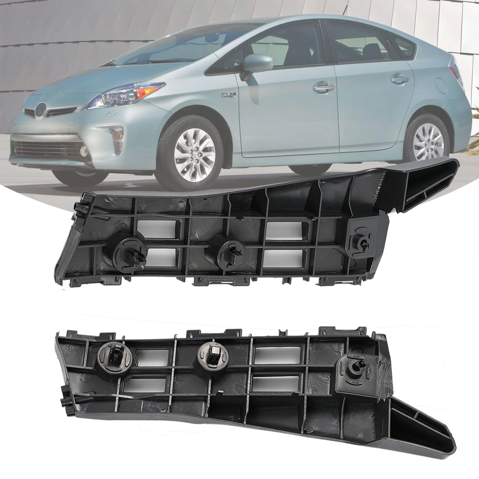 For Toyota?Prius Base 2010 2011 2012 13 14 15 Car Front Bumper Retainer Brackets Spacer Left Right Pair Side Beam Mount Support