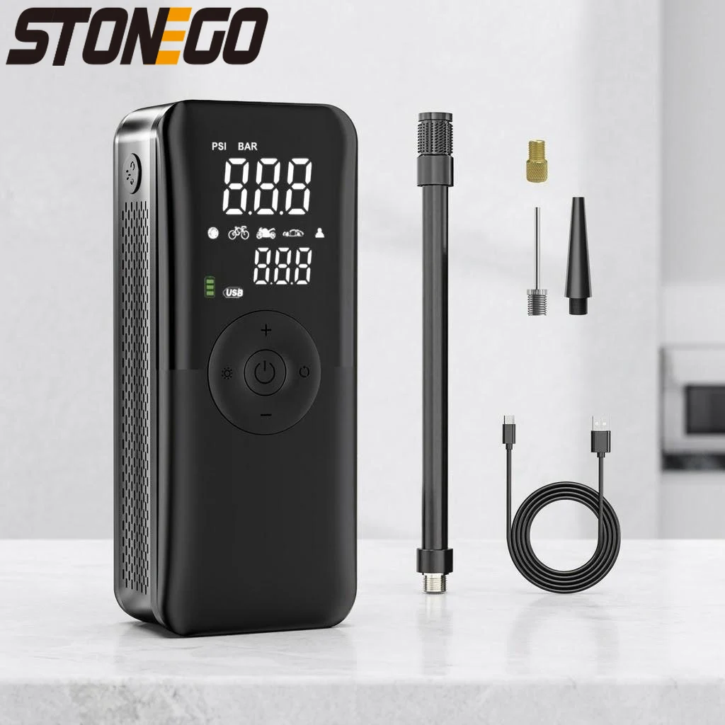 

Rechargeable Digital Air Pump Portable Cordless Compressor Inflator for Car Motorcycle Bicycle Balls Tires