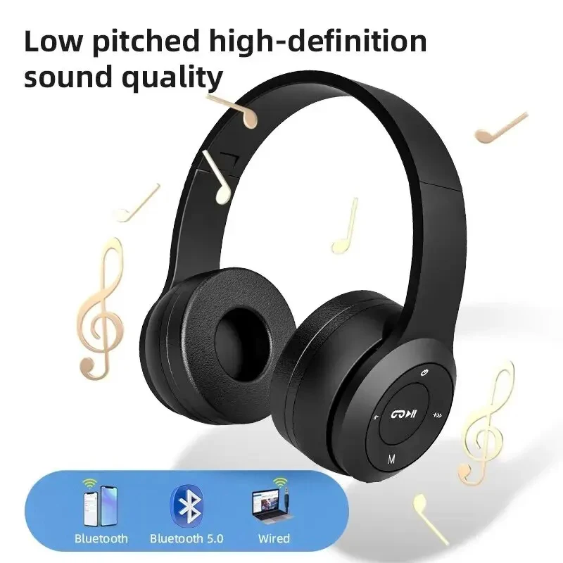 Sony 2026 Headphone 5.3 Bluetooth-Compatible Headsets HiFi Stereo Foldable For All Smartphone with Microphone Support SD Card