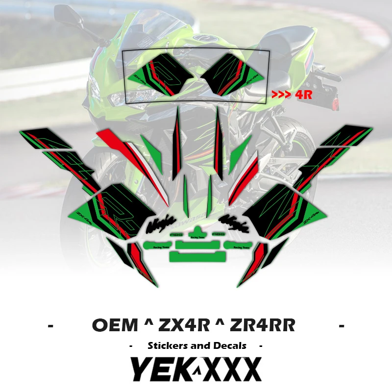 

Motorcycle OEM Replica Stickers Decals ZX-4R 4RR Fairing Shell Sticker Decal For Kawasaki Ninja ZX4R ZX4RR 21-24