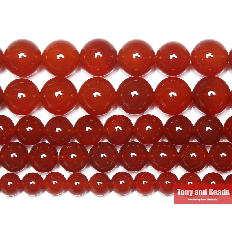 Red Carnelian Agate Round Gem Loose Beads 15\