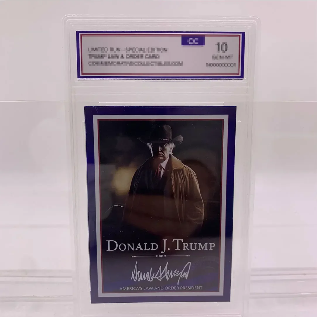 2024 USA Donald Trump Paper Card Americal's Law And Order President Rating Card in Case For Fans Collection Gift