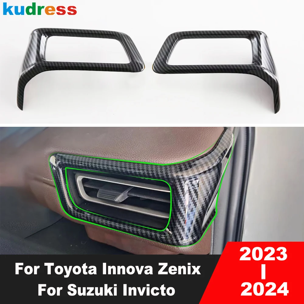 Car Front Side Air Condition Vent Outlet Cover Trim For Toyota Innova Zenix For Suzuki Invicto 2023 2024 Carbon Accessories