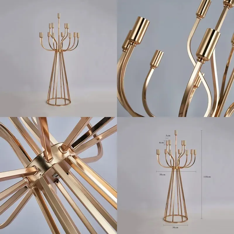 Luxury Iron Candlestick Holder for Wedding Valentine's Day Table Decoration Family Party Ornament