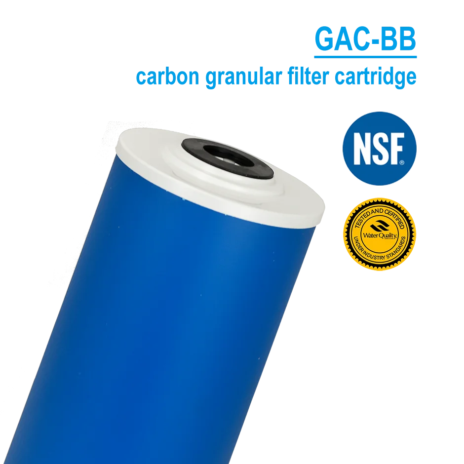 

Картридж фильтра для воды с гранулированным углем, 4,5 дюйма, большой размер, высокий расход для системы фильтрации GAC-BB