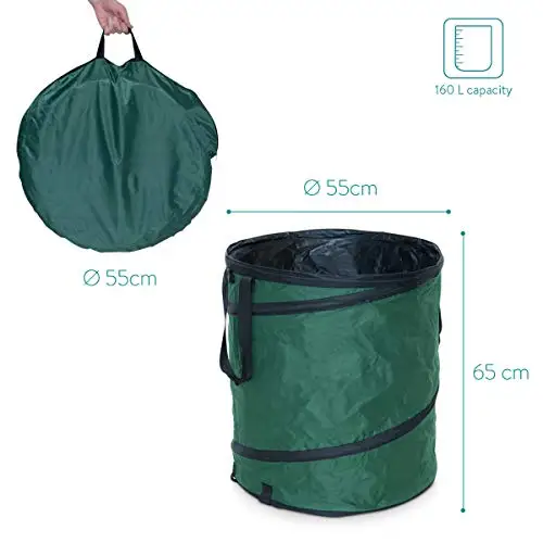 Pop-Up Garden Bag Self-Standing Garden Waste Bags Robust Oxford 600D Polyester Durable Leaf Bag Set With Still Stable Seams