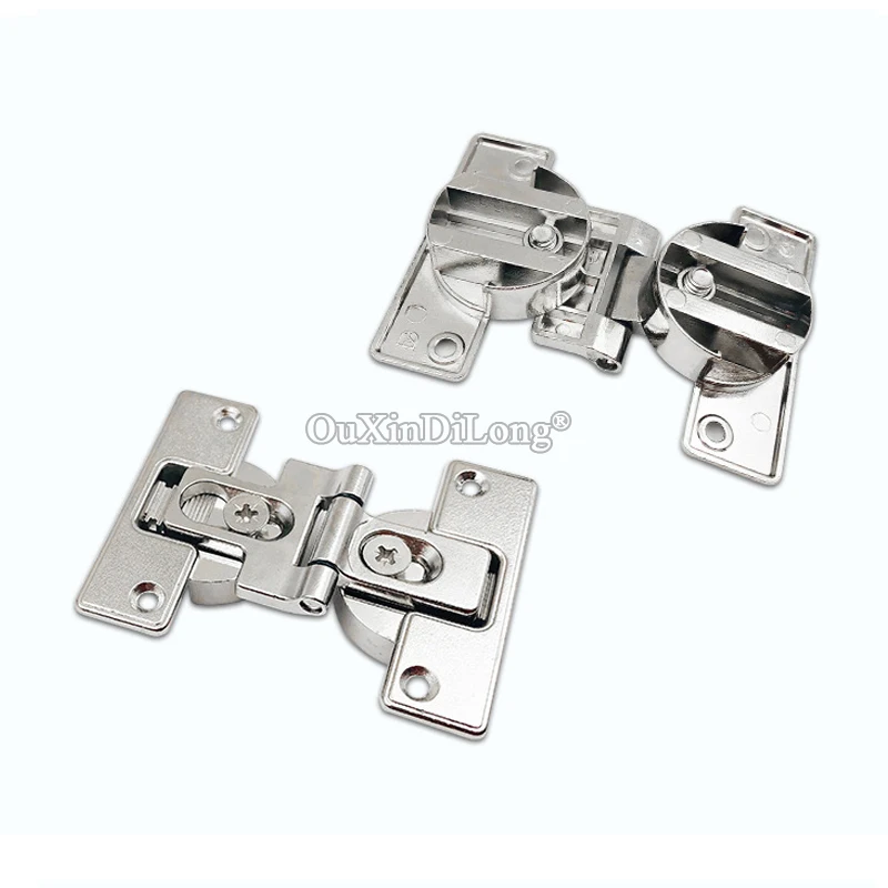 10PCS Zinc Alloy Invisible Folding Door Hinge 180° Overlapping Double Cup Hinge Wardrobe Shoe Cabinet Hinge Screen Linkage Hinge