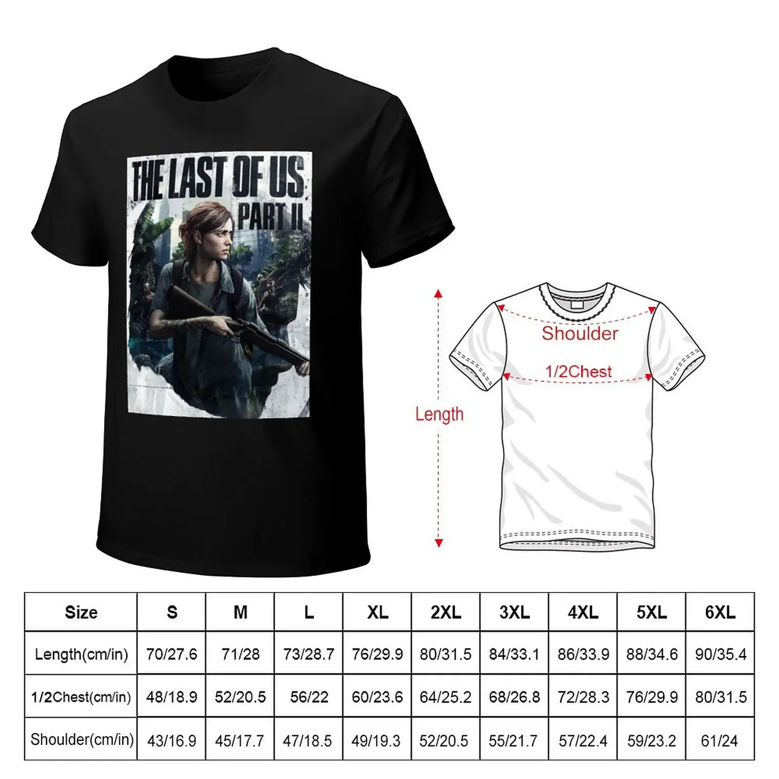 The Last Of Us Part II Ellie poster T-Shirt kawaii clothes oversized men t shirts