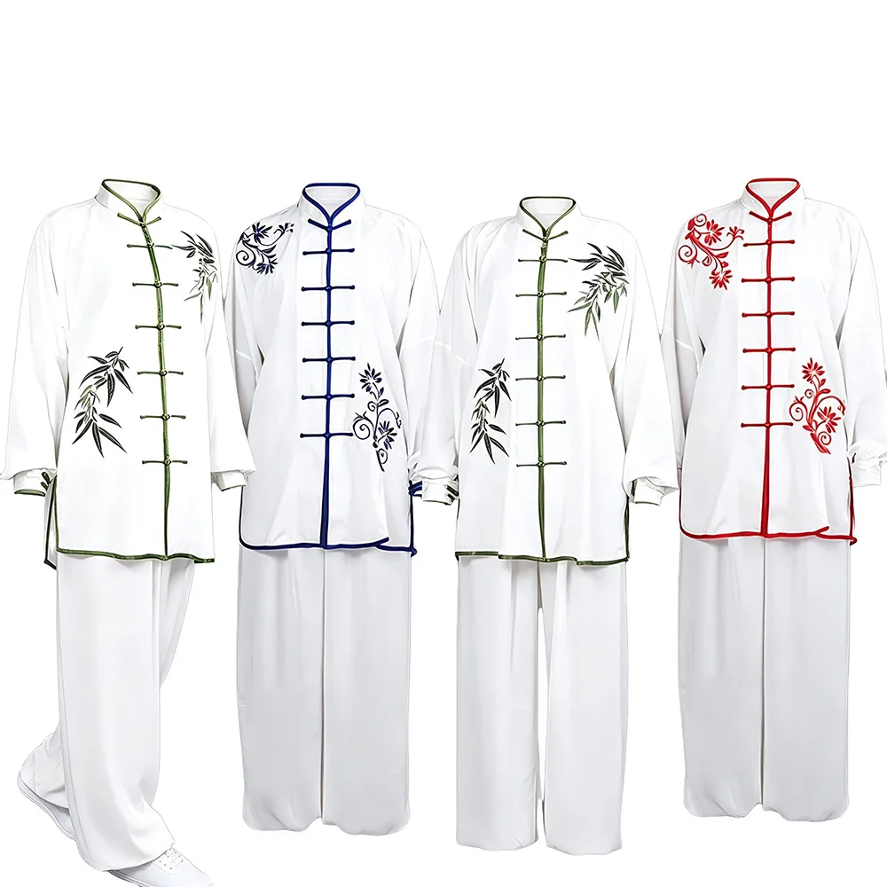 USHINE Traditional Chinese Clothing Long Sleeved Wushu TaiChi Suit Unisex KungFu Uniform Suit Uniforms Tai Chi Exercise Clothing