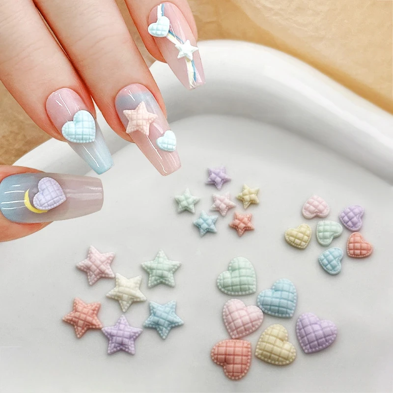 Cartoon Cream Wind Pink Purple Yellow Five-pointed Star Love Heart New Nail Art Decoration DIY Jewelry Manicure Accessories Tool