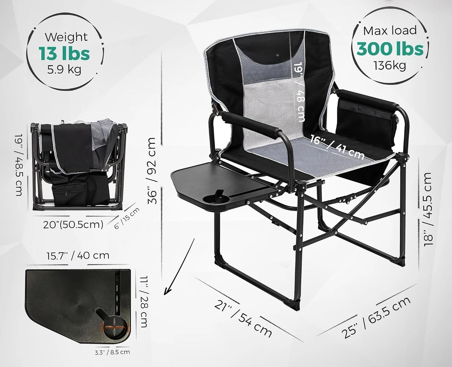 Oversized Folding Directors Ch - огляд і ціна Outdoor Camping Table With Storage