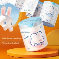 Lovely Cartoon High-quality Blue Heart Rabbit Drawstring Household Kitchen Portable Thick Garbage Bag with Printing 100 Pieces