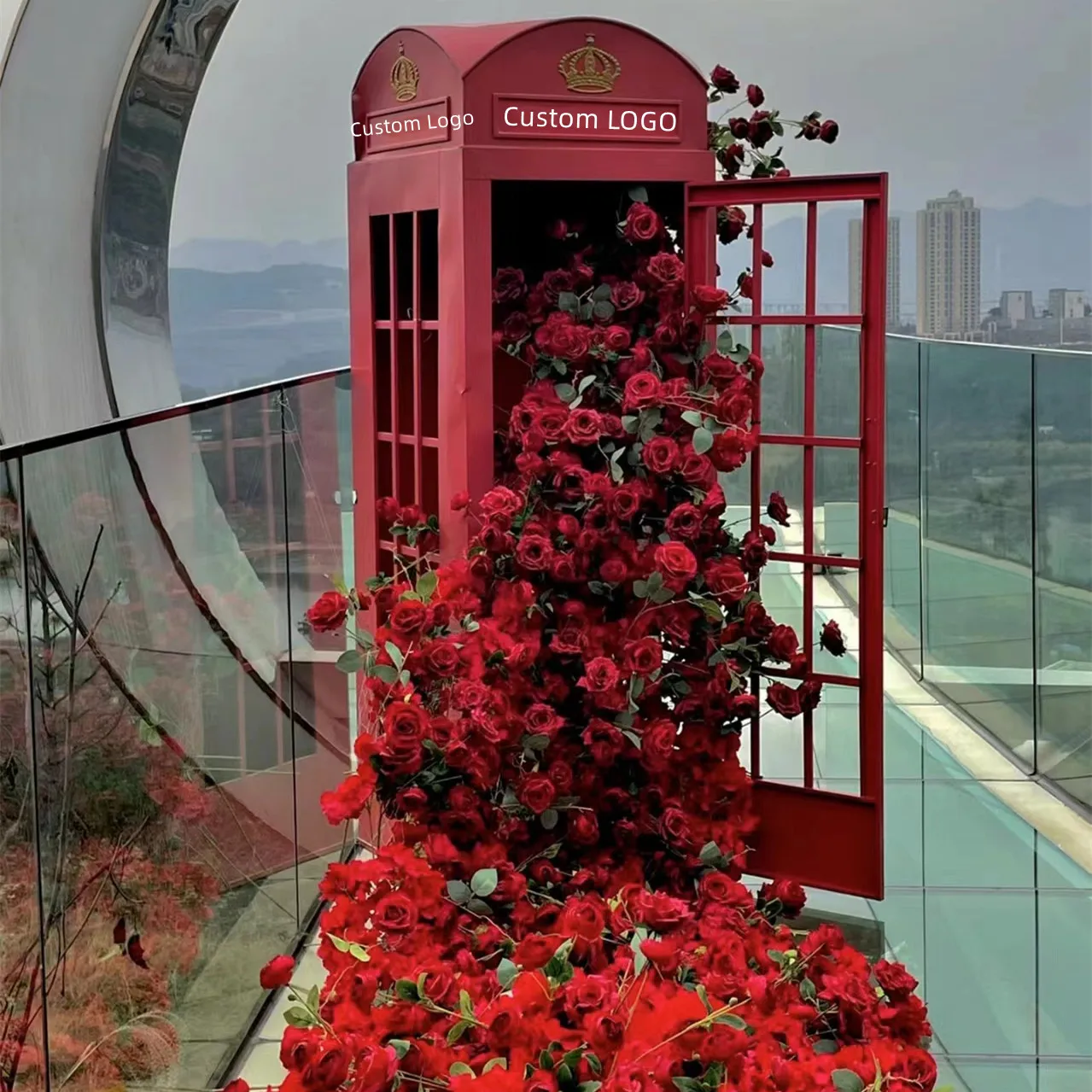 Red Retro Telephone Booth With Postbox London Phone Box Wedding Decoration Prop Telephone Booth