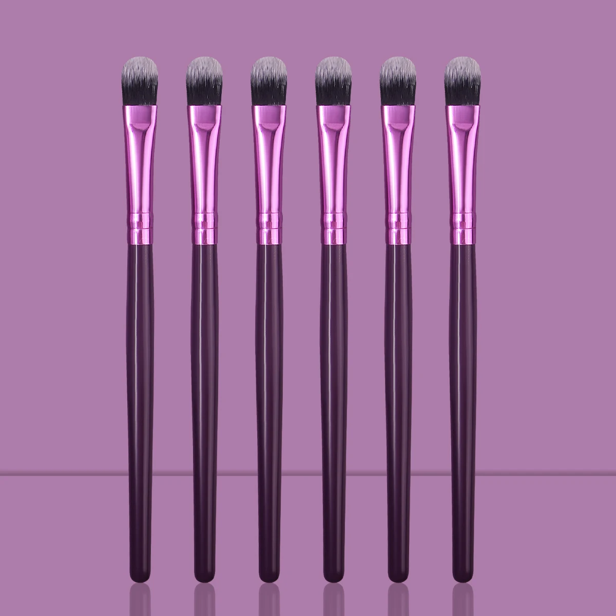 

6PCS soft wooden handle makeup brushes, suitable for eyeshadow, eyebrow concealer and facial brushes, portable beauty tools