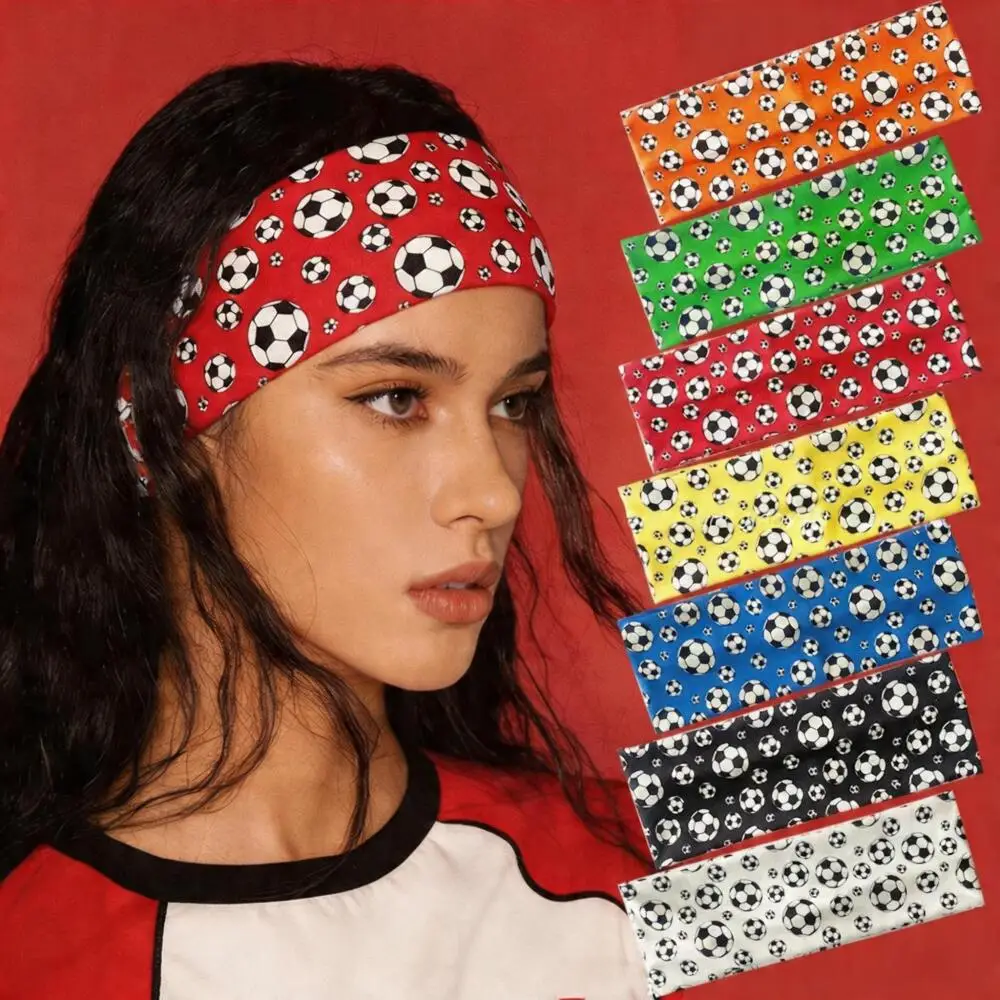 Fußball-Print Sport-Stirnband, Elastisches Yoga-Schweißband, Fußball-Themen-Workout-Haarband für Fans
