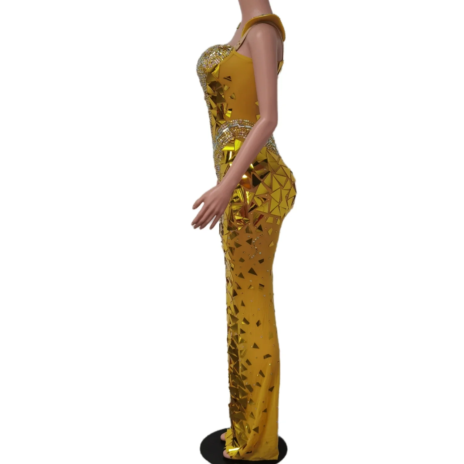 Sexy Bling Sequin Maxi Formal Evening Dresses Low-Cut Bodycon Sundress for Birthday Celebrity Party Dress