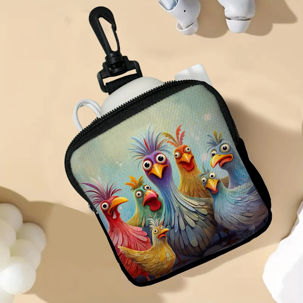 

Cartoon Chicken Coin Purses Coin Money Bag ID Credit Card Holder Small Wallet Zipper Pouch Clutch Earphone Organizer 7.29