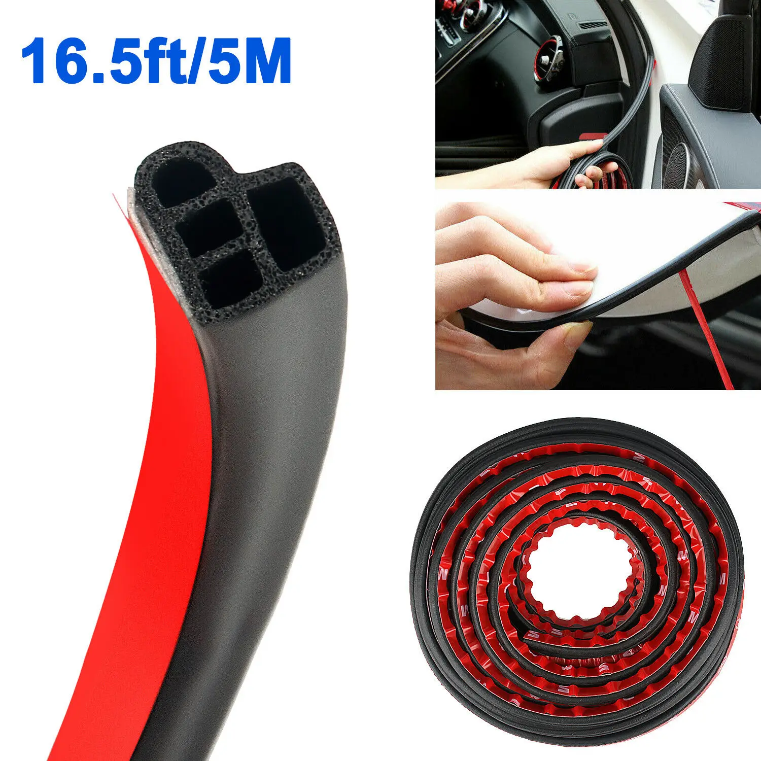 5M Car Door Trunk Seal Strip L Shape Weather Strip Edge Decoration Accessories For Mazda