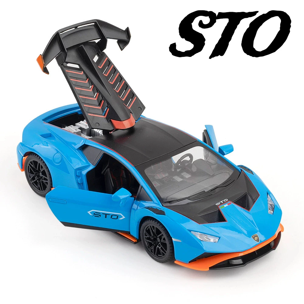 

Масштаб 1:24, Игрушечная модель спортивного автомобиля Huracan Veneno, литой под давлением сплав, звуковой свет, миниатюрная коллекция автомобилей, подарки для мальчиков
