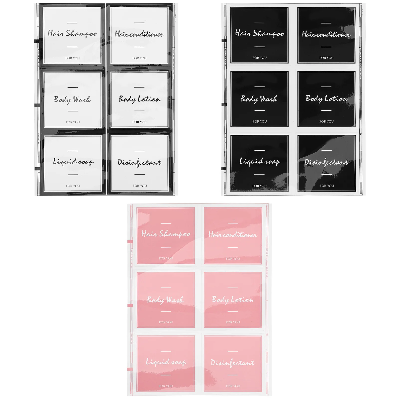 

3 Sheets Travel Shampoo Bottles Lotion Label Bathroom Labels Stickers Self-adhesive Dispenser Jar