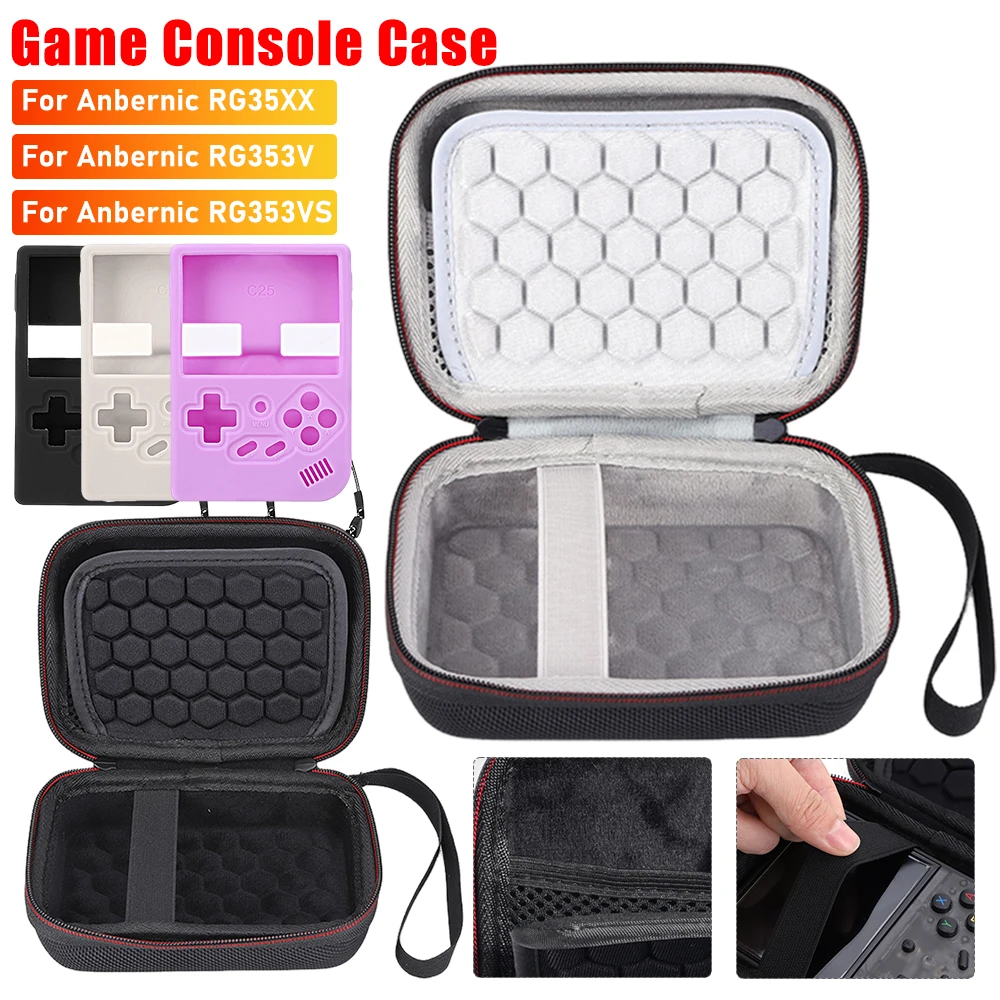 For Anbernic RG35XX/​RG353V/RG353VS Game Console Hard Carrying Case Shockproof Hardshell Case Anti-Scratch Portable Storage Bag