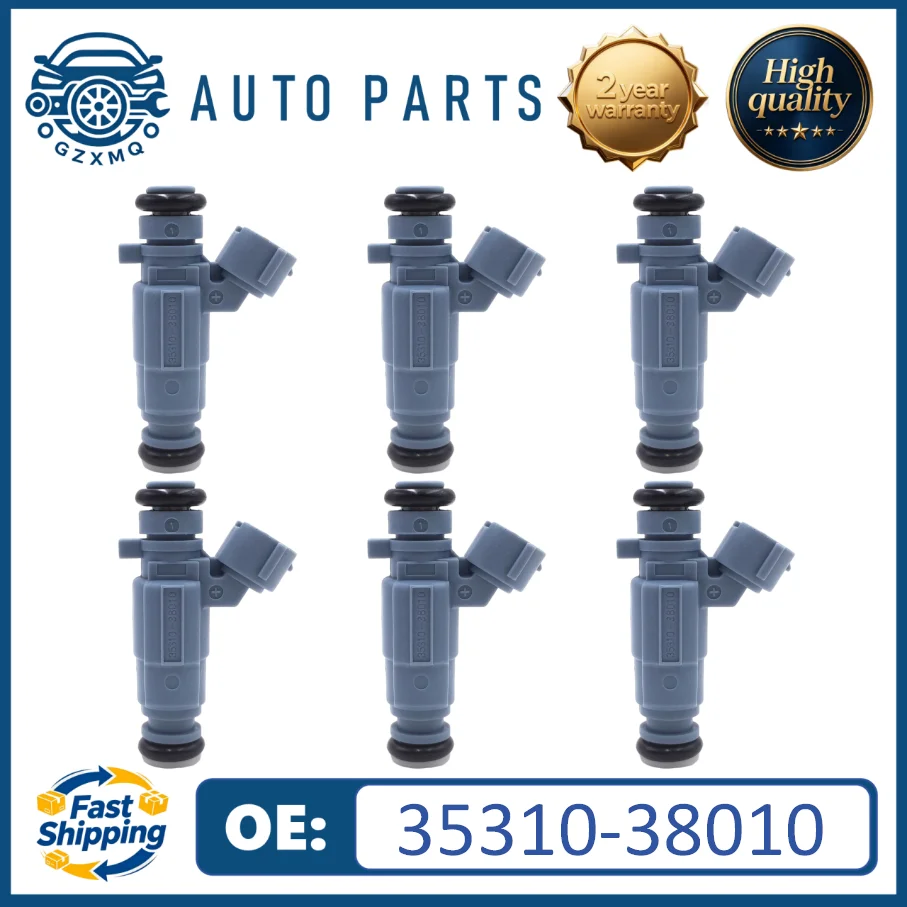 35310-38010 High Quality 6pcs Fuel Injector for Hyundai Santa Fe XG350 Kia Amanti Optima Sonata Sorento#3531038010
