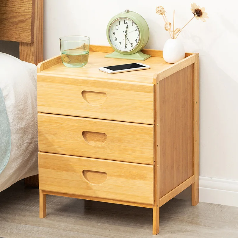 Simple solid wood bedside table, multi-layer drawer small cabinet, light luxury storage cabinet, simple bedside storage cabinet