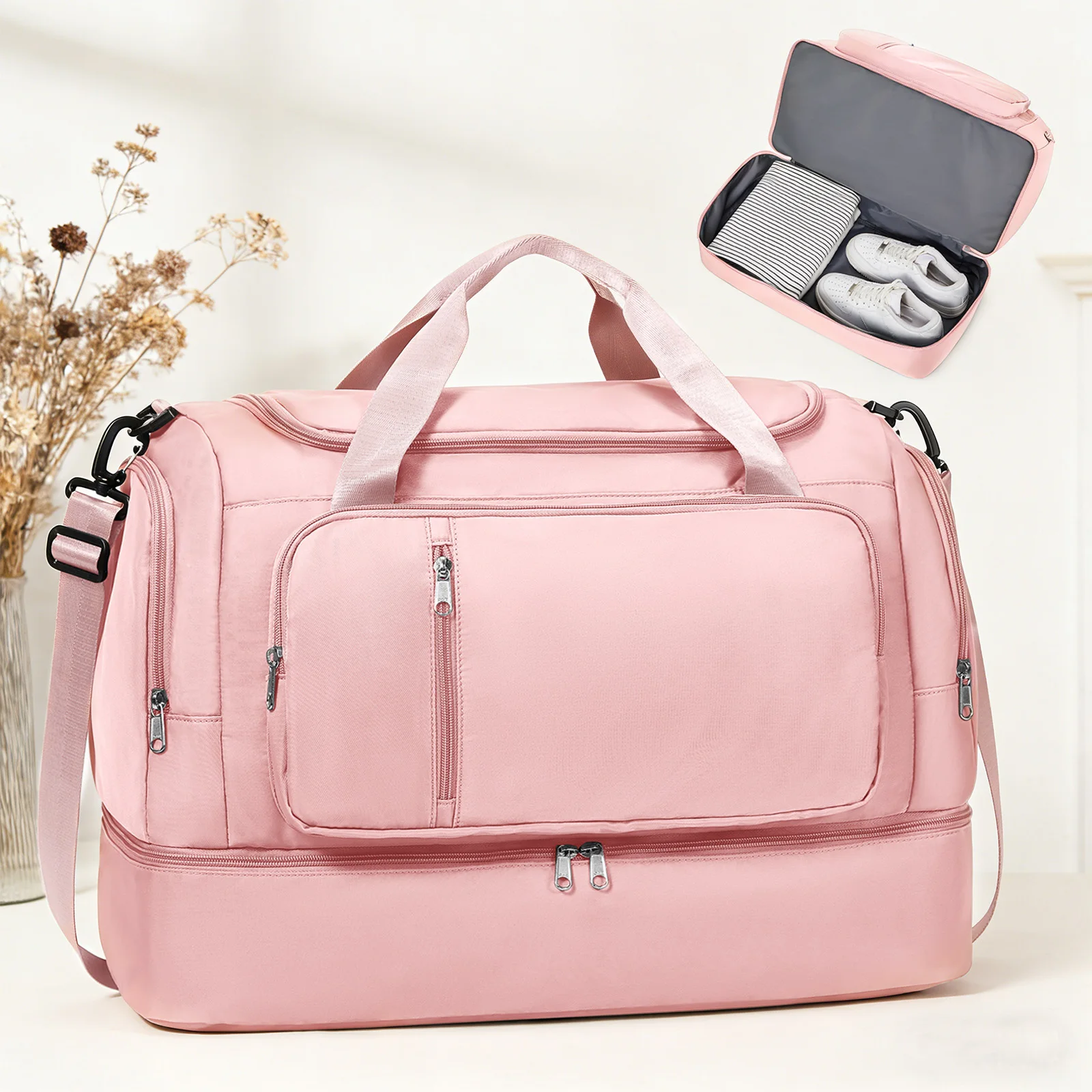 Large Capacity Travel Bags Hand Luggage Bag Sports Shoulder Crossbody Backpack, Short Distance Package Bags，Clothing Storage Bag