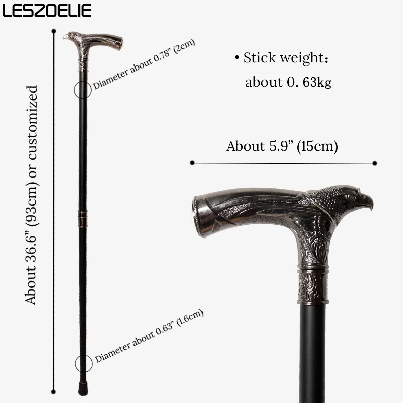 10 Colors Luxury Eagle-Head Walking Stick with Silver Diamond Men Decorative Fashionable Canes Woman Elegant Walking Sticks