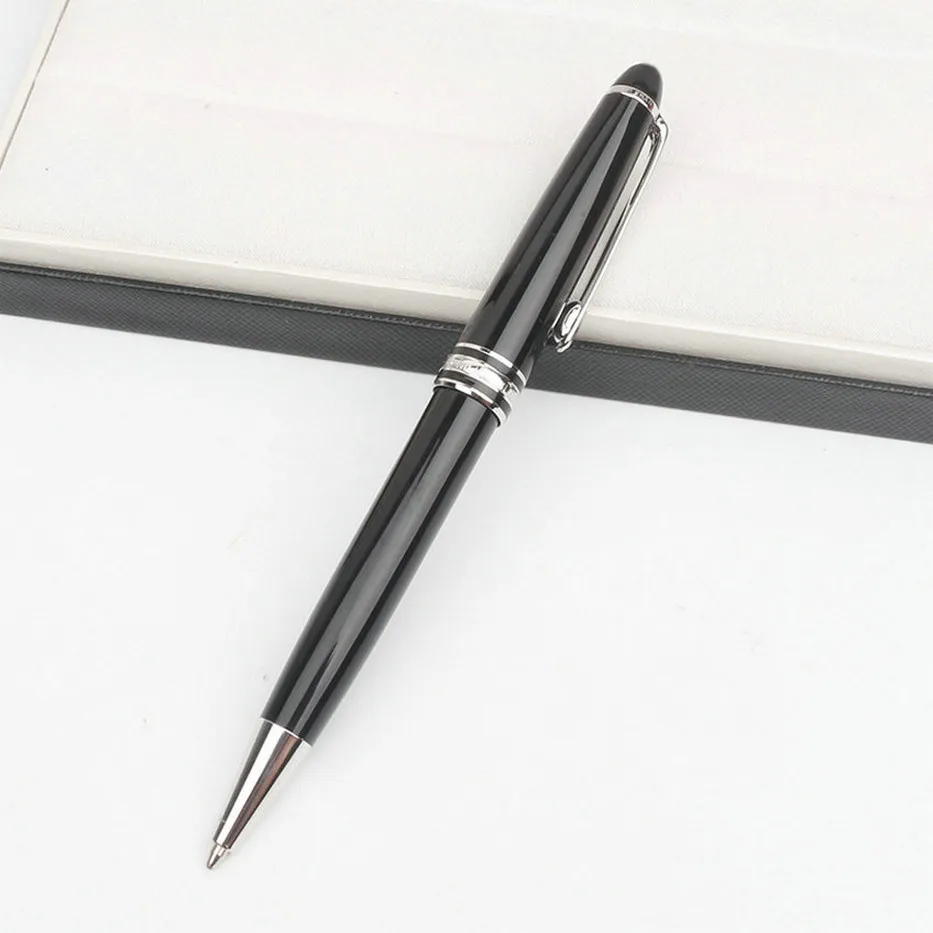 

Monte Meisterstuck Collection Black Resin Ballpoint MB Rollerball Pens Platinum Coated Inlay Series Number 163 Pen