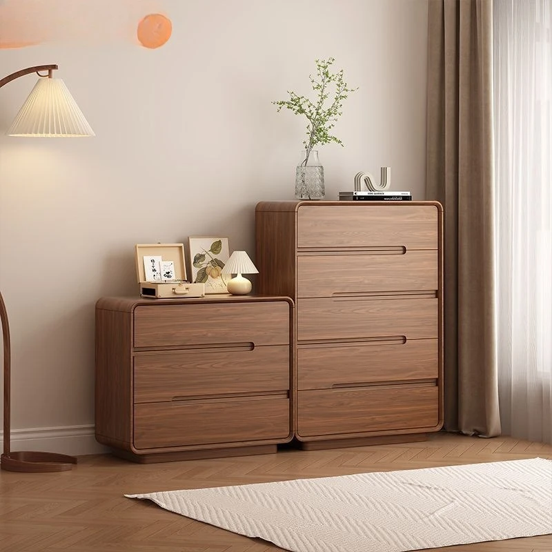All solid wood chest of drawers, living room with six buckets and eight buckets, large capacity, bedroom storage, multi-layer dr