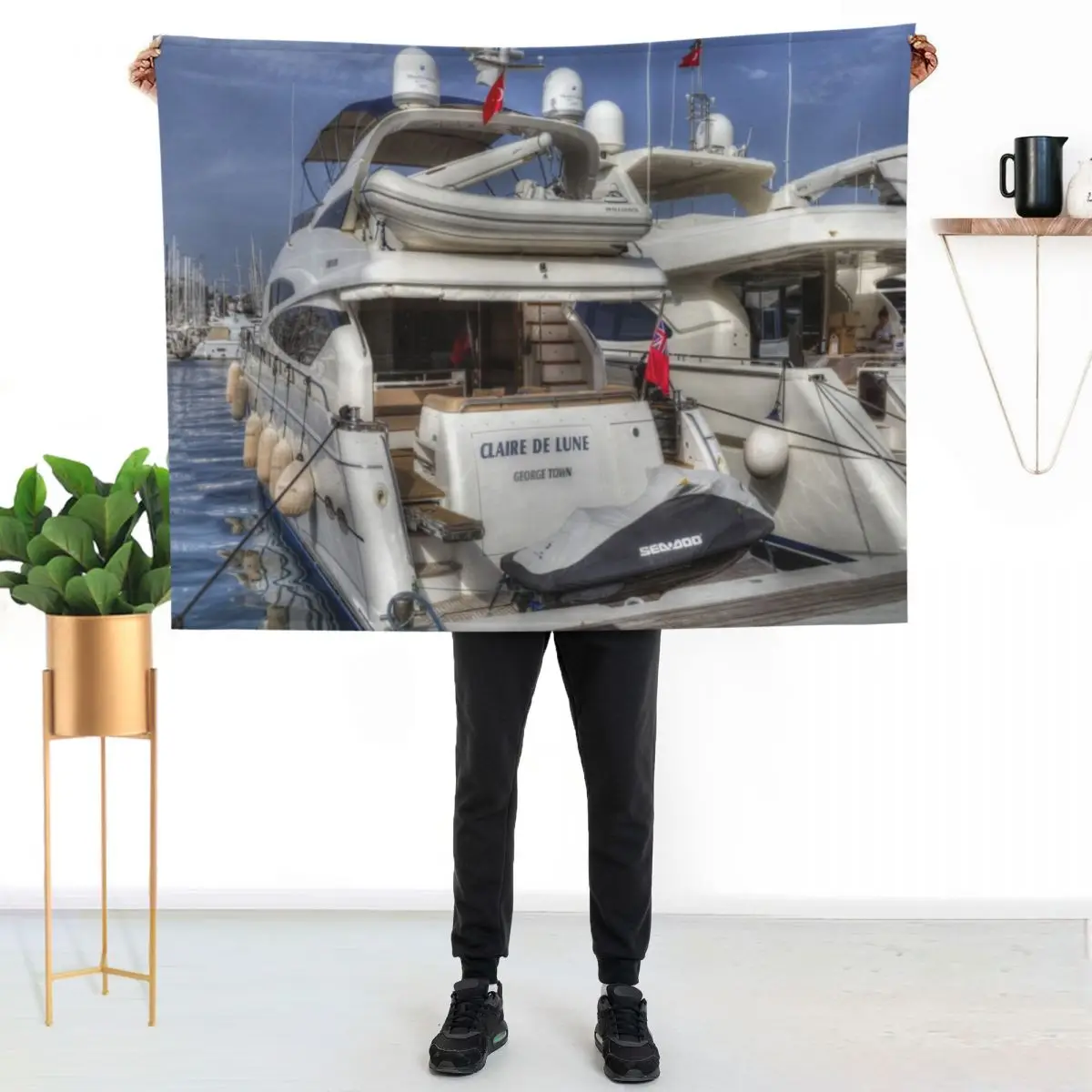 Sunseeker 78 Yacht Throw Blanket No Pilling Soft Warm Blanket for Bed