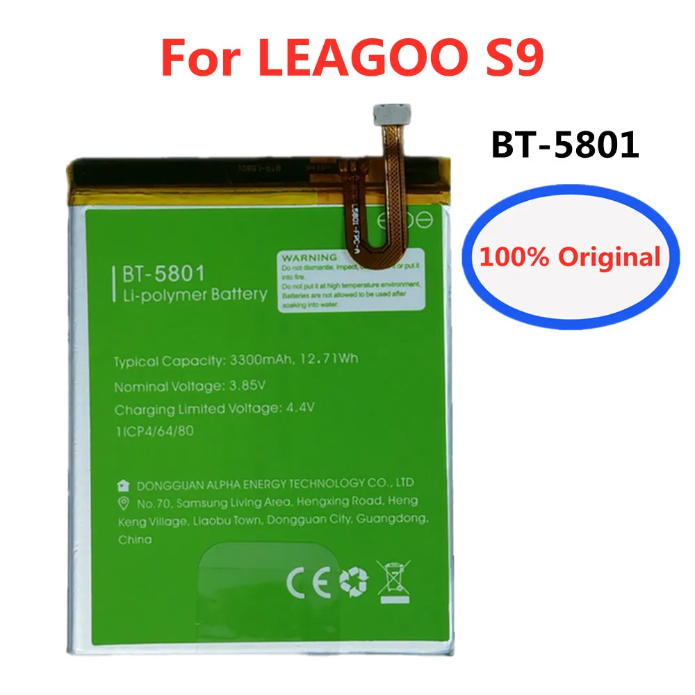 

New 100% Original BT-5801 3300mAh Phone Battery For LEAGOO S9 S 9 BT-5801 BT5801 BT 5801 High Quality Replacement Bateria