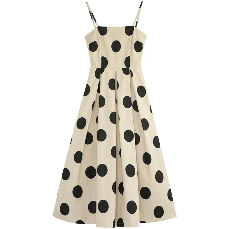 Bella Philosophy Women Sexy Polka Dot Linen Dress Loose Female Backless Midi Shirt Dress Casual  Lady Cotton Beach Dress