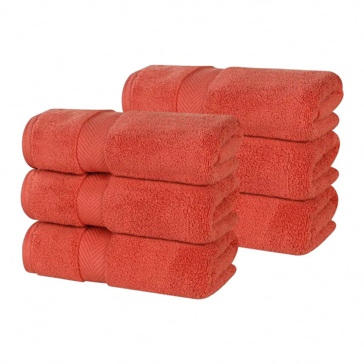 

Zero Twist Cotton Hand Towel Set of 6, Brick