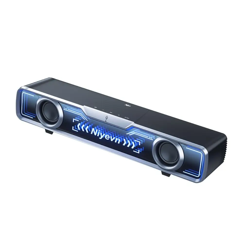 مكبر صوت للكمبيوتر المكتبي يعمل بمنفذ USB مع ميكروفون، مكبر صوت سلكي منخفض الكمون، أضواء RGB، مكبر صوت بلوتوث